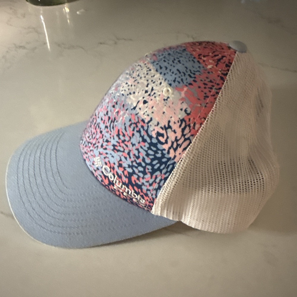womens columbia hat pink blue OS mesh - Picture 2 of 6